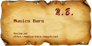 Musics Bars névjegykártya